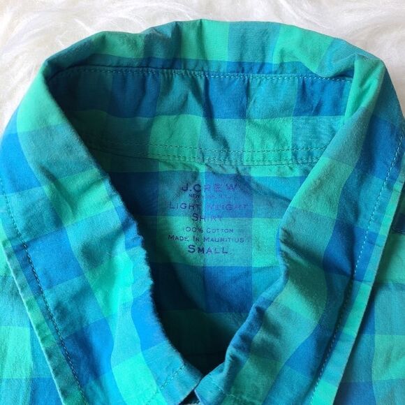 J. CREW Men's Small Plaid Lightweight Dress Shirt - Picture 3 of 6